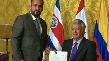 Embajador de Nicaragua en Ecuador presenta cartas credenciales al Presidente Lenin Moreno
