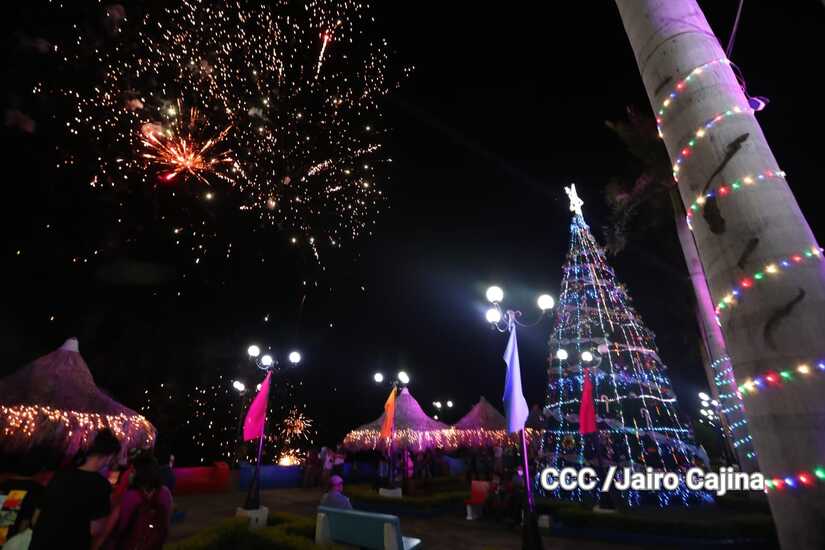 Encienden árbol de Navidad en el Puerto Salvador Allende