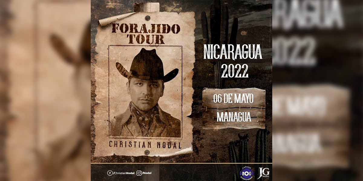 Anuncian concierto de Christian Nodal en Nicaragua