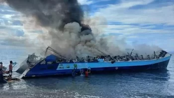 Se extiende incendio en ferry cercano a Filipinas
