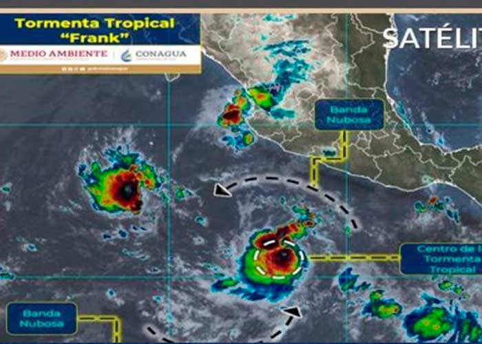 Nueva tormenta tropical Frank se forma en el pacífico mexicano