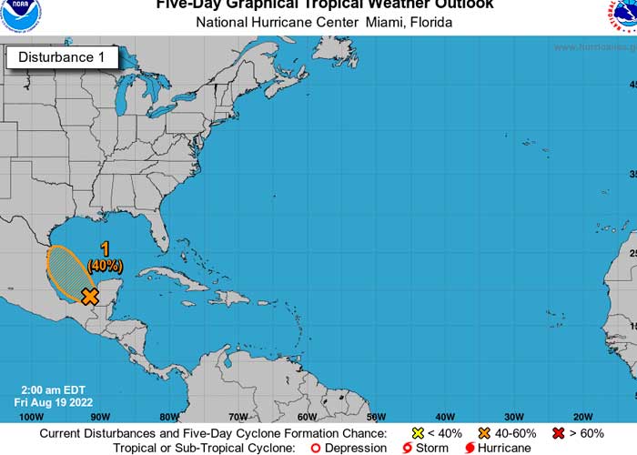 Depresión tropical al suroeste del Golfo de México