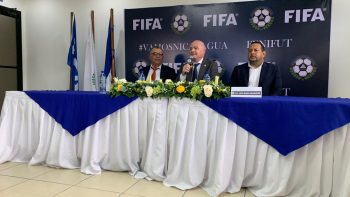 Presidente de la FIFA, Gianni Infantino se reúne con autoridades de Fenifut Nicaragua