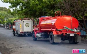 Dos camiones de bombero fueron enviado para la nueva estación en Murra, Nueva Segovia 