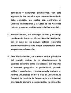 Mensaje del Gobierno de Reconciliación y Unidad Nacional en la Reunión Ministerial MNOAL