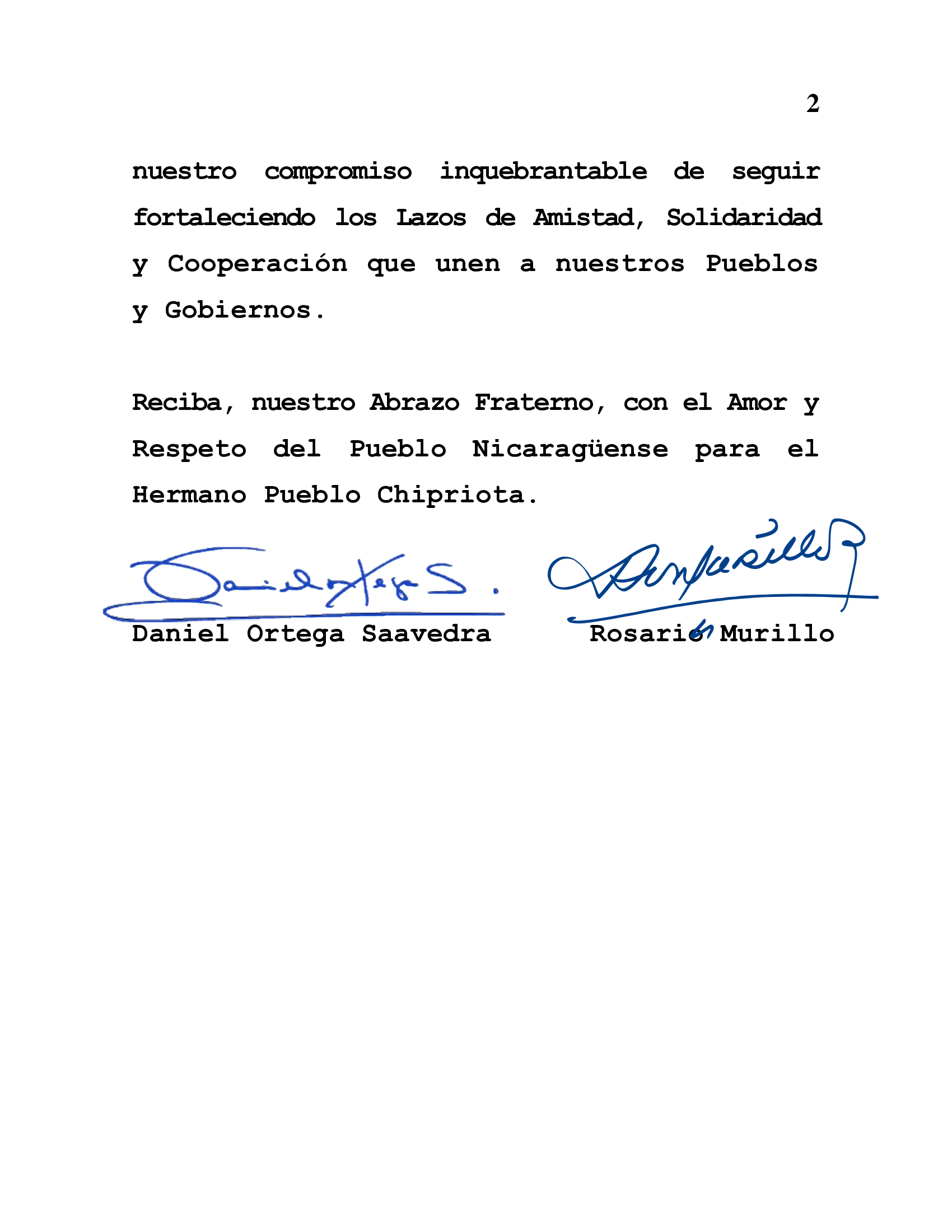 Saludamos al Presidente de Chipre por el 64 aniversario de la Independencia de ese hermano pueblo