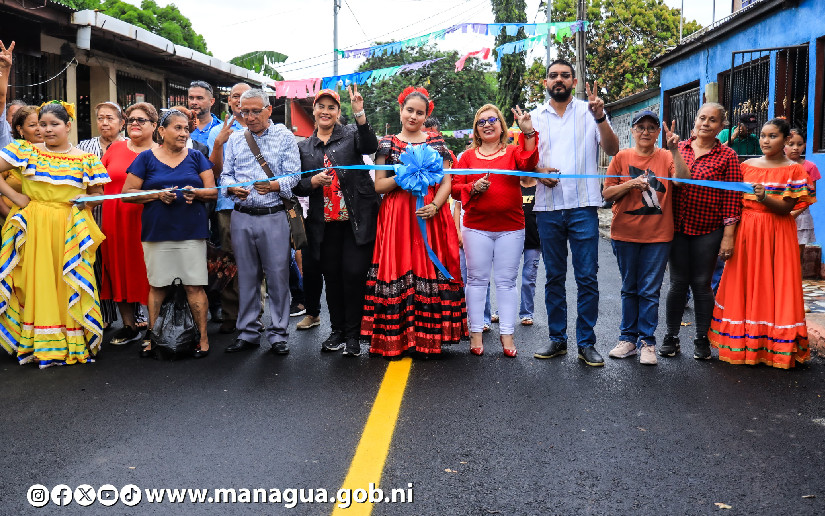 Alcaldía de Managua entrega calles asfaltadas en Villa Fraternidad