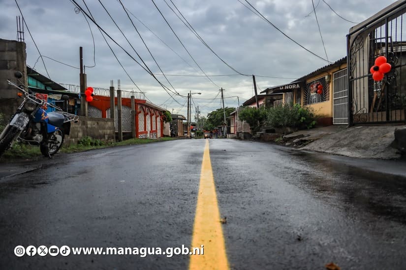 Alcaldía de Managua entrega calles asfaltadas en Villa Fraternidad