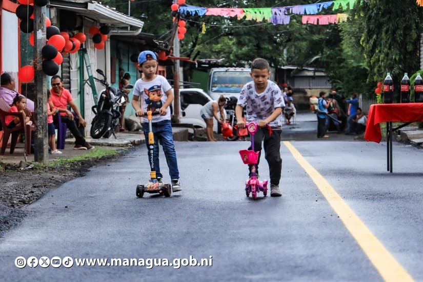 Alcaldía de Managua entrega calles asfaltadas en Villa Fraternidad