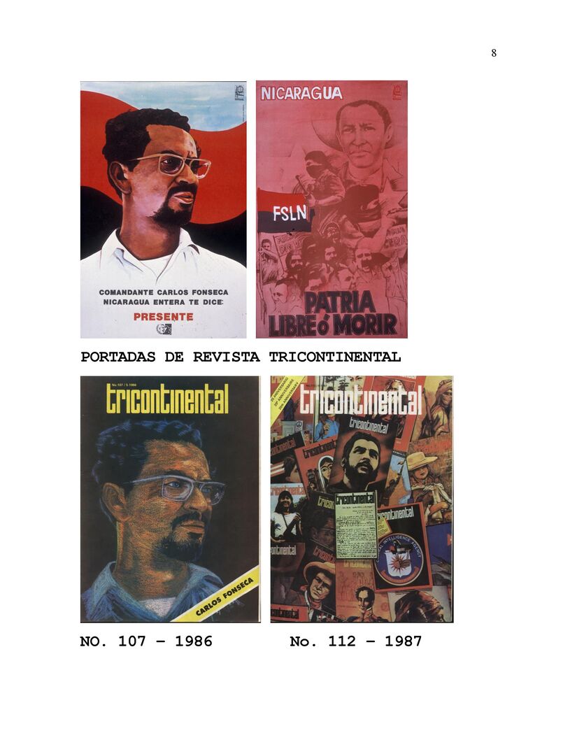 La Revolucion Sandinista y la Tricontinental Solidaridad, Afiches y Portadas