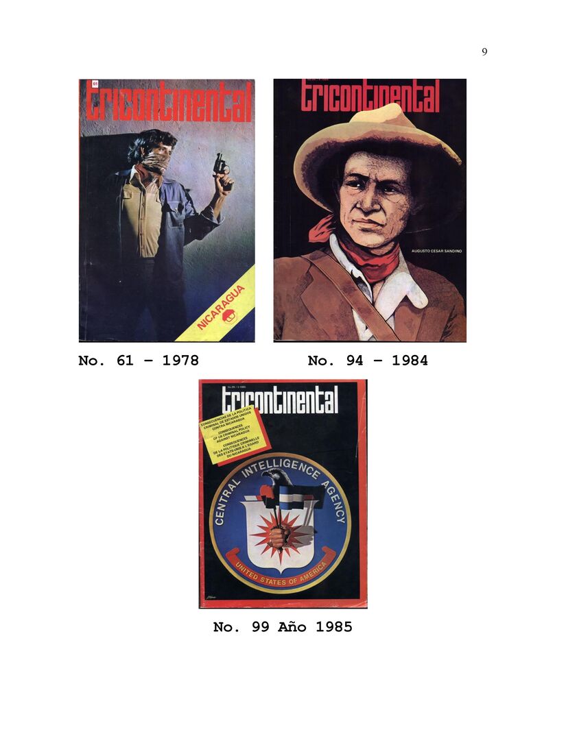 La Revolucion Sandinista y la Tricontinental Solidaridad, Afiches y Portadas