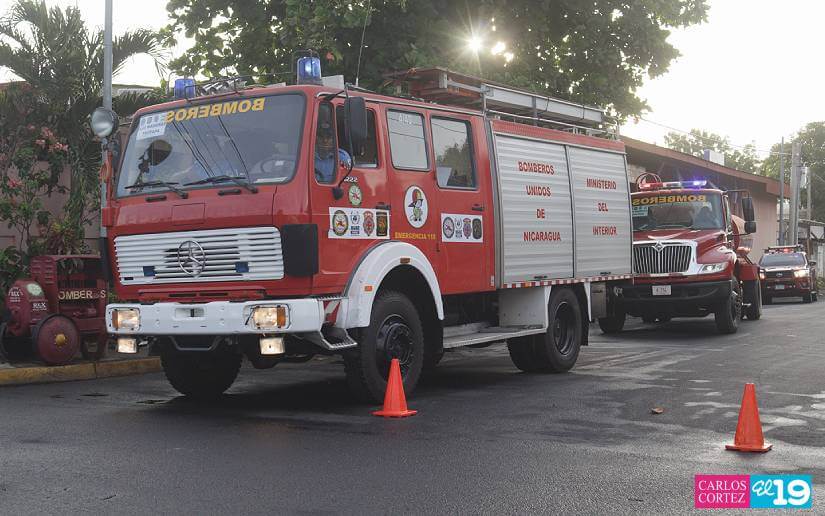Desplazan camiones bomberos para nueva estación en Las Maderas, Tipitapa