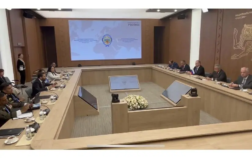 Delegación del Gobierno de Nicaragua en reunión con el Secretario del Consejo de Seguridad de Rusia