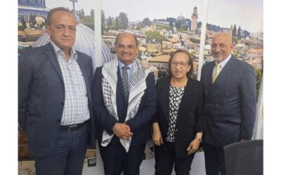 Compañero Gadiel Arce Mairena en encuentro con líderes de Fatah en Palestina