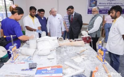 Nicaragua con hermanamiento de India inauguran Campamento de Colocación de Prótesis