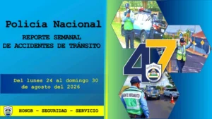 Más de 1,300 colisiones se registraron en Nicaragua entre el 24 y el 30 de agosto