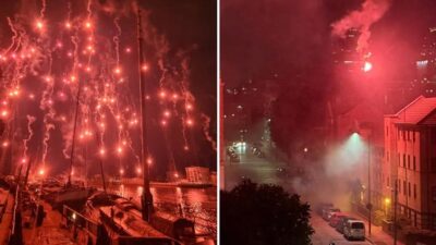Decenas de bengalas rojas caen del cielo y causan alarma en Londres