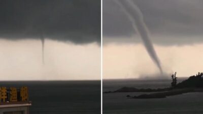 Doble tromba marina crea una escena espectacular en China