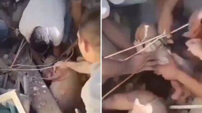 Madre protege a su bebé y ambos sobreviven al terremoto en Colombia