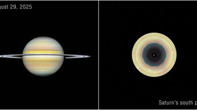 NASA descubre algo enorme en el polo sur de Saturno