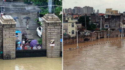 Muralla de 500 años frena una inundación en China