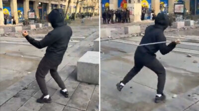 Graban agresión contra un policía en medio de disturbios en Francia