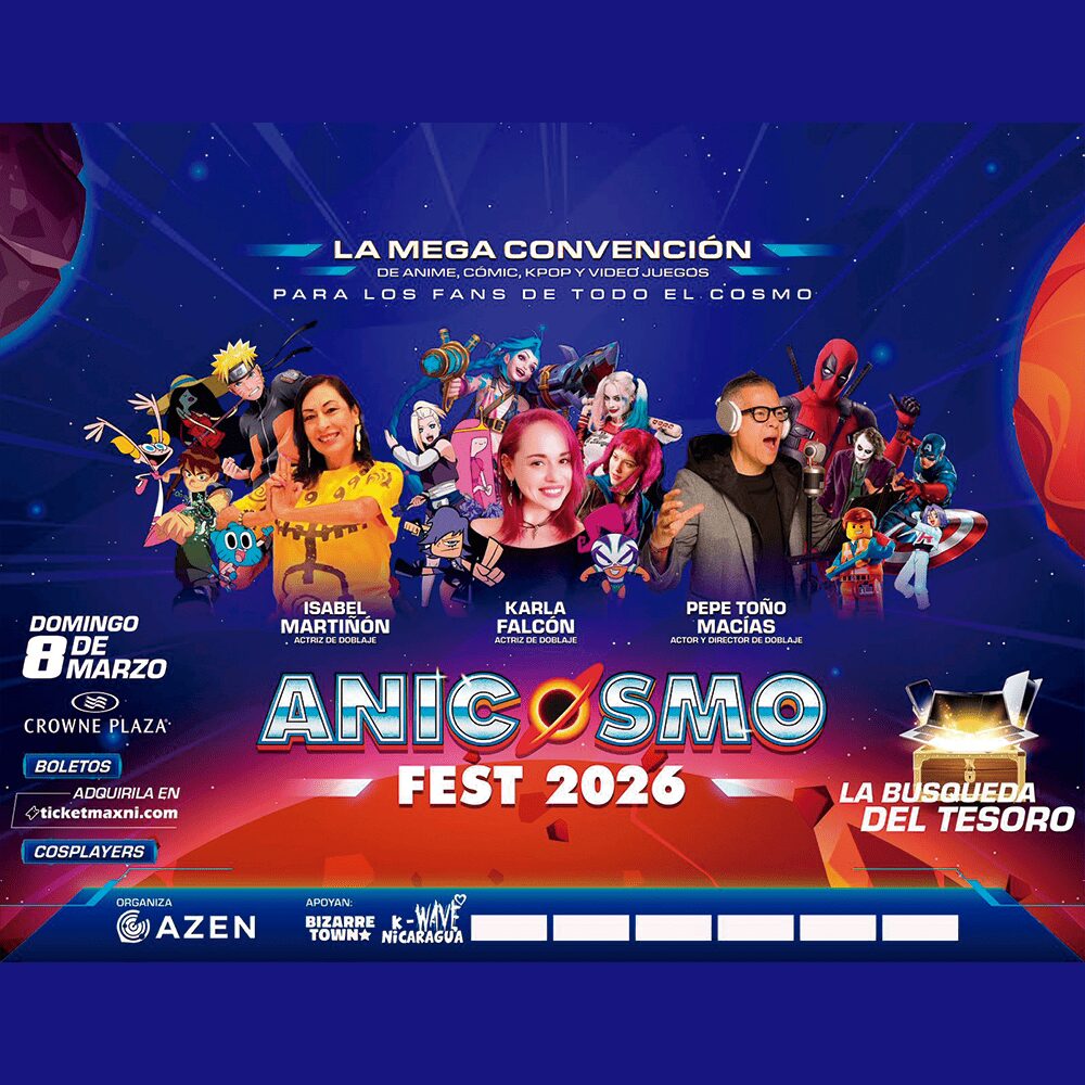 Anicosmo Fest 2026 Nicaragua conferencia de prensa invitados doblaje latino