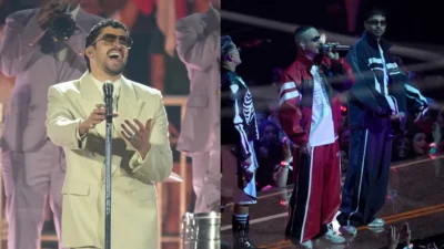 J Balvin sorprendió y se subió a la tarima de Bad Bunny en París