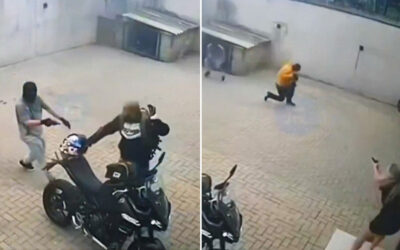 Mujer dispara contra 3 asaltantes encapuchados para defender a su marido