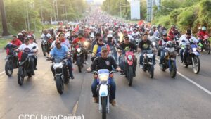 Motorizada sandinista celebra las victorias revolucionarias del 47/19