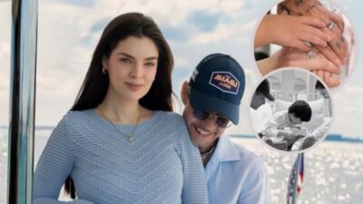 Marc Anthony y Nadia Ferreira dan la bienvenida a su hija Myla.