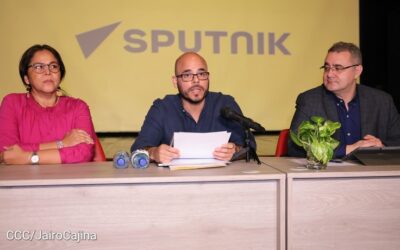 Comunicadores Sandinistas en intercambio de experiencias con Director del Buró Regional de la Agencia de Noticias Sputnik