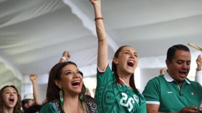 Así festejó Claudia Sheinbaum los goles de México frente a Sudáfrica