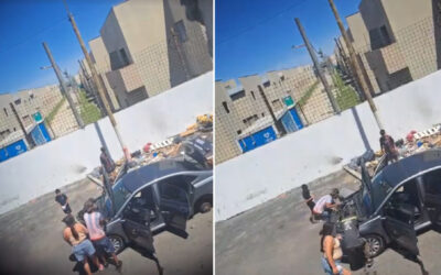 Delincuentes desmantelan de manera exprés un auto robado en plena calle