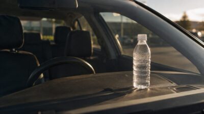Así afecta el calor a las botellas de agua en el coche