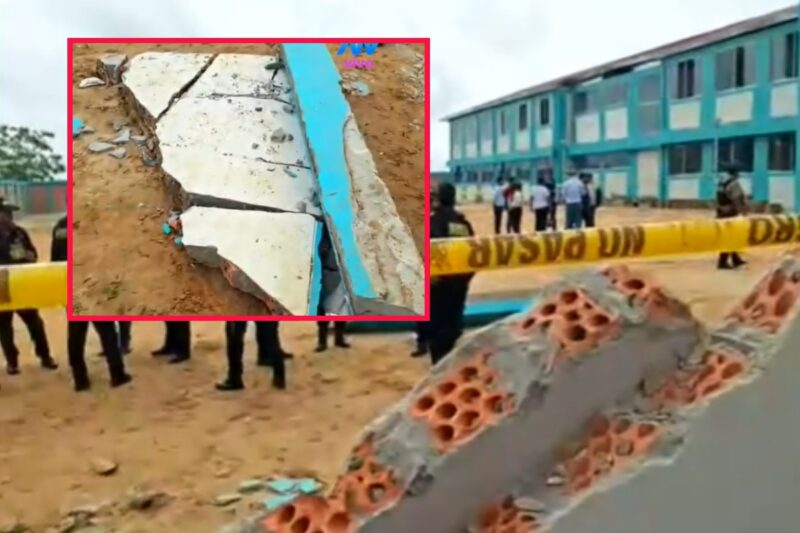colapso de pared en colegio