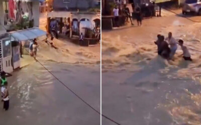 Mujer fue arrastrada por un fuerte caudal en la capital dominicana